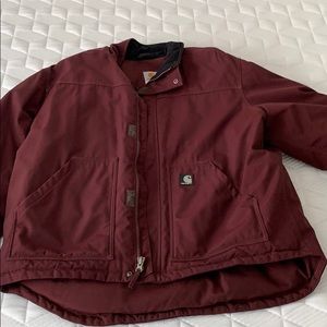 Red Carhartt work coat